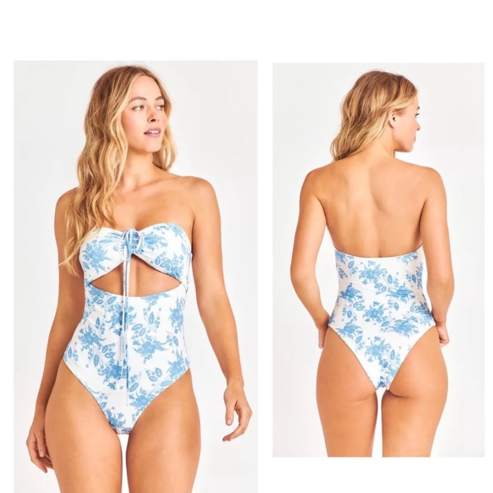 LOVESHACKFANCY Baylor One Piece in Cobalt Pop